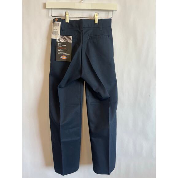 DICKIES BOYS FLAT FRONT CLASSIC FIT PANTS NAVY BLUE SCHOOL UNIFORM SIZE 10 REG - Picture 1 of 11